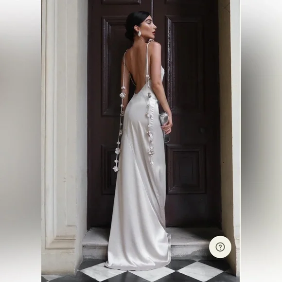 Meshki | Dresses | Meshki Champagne Elenora Rose Gown | Poshmark